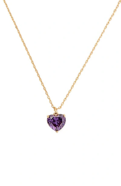 Kate Spade Women's Birthstone Goldtone & Cubic Zirconia Pendant Necklace In Amethyst