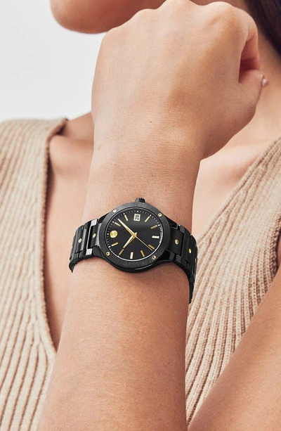 Shop Movado Se Ceramic Bracelet Watch, 32mm In Black
