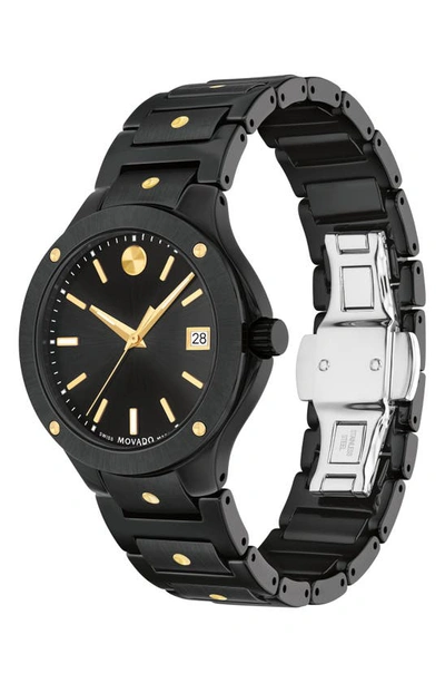 Shop Movado Se Ceramic Bracelet Watch, 32mm In Black