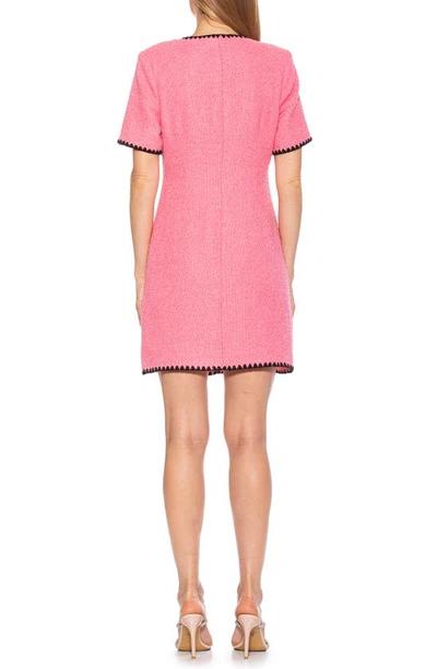 Shop Alexia Admor Yaiya Button Front Tweed Sheath Dress In Pink
