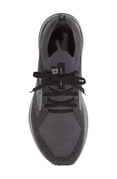 Shop Brooks Levitate Stealthfit Gts 5 Running Shoe In Black/ Ebony/ Grey