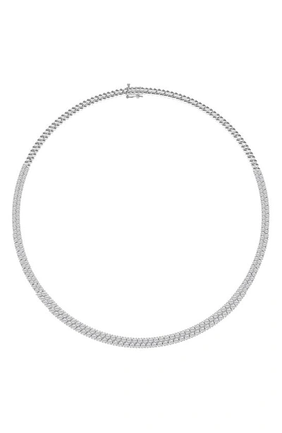 Shop Badgley Mischka Round Brilliant Cut Diamond Necklace In White