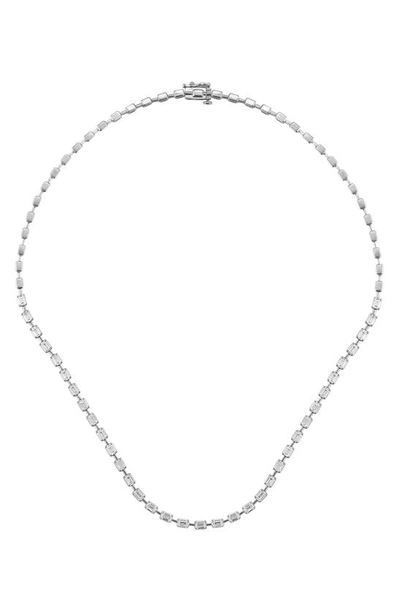 Shop Badgley Mischka 14k White Gold Radiant Cut Lab Created Diamond Necklace