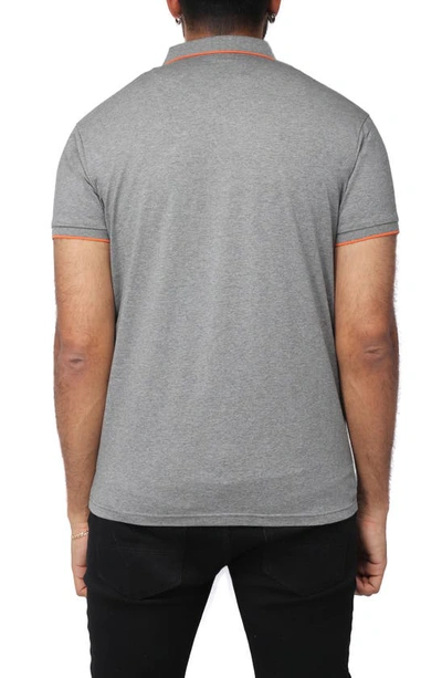X-ray Pipe Trim Knit Polo In Heather Charcoal/ Ver