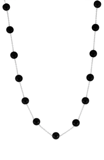 Shop Effy Sterling Silver & Onyx Beaded Necklace In Black
