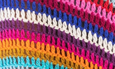 Shop Saachi Crochet Knit Triangle Poncho In White