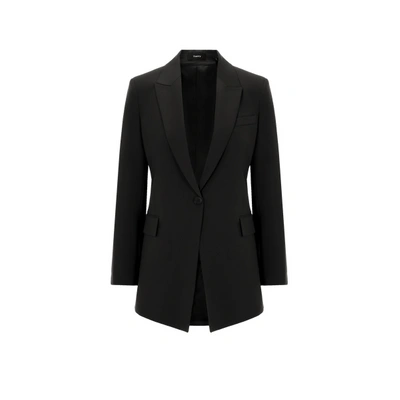 Shop Theory Wool-blend Tailored Jacket In Black
