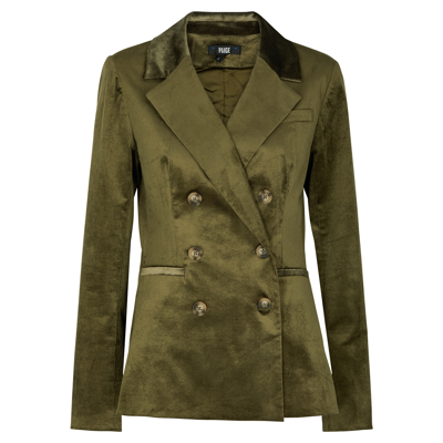 Shop Paige Hollie Double-breasted Corduroy Blazer In Olive