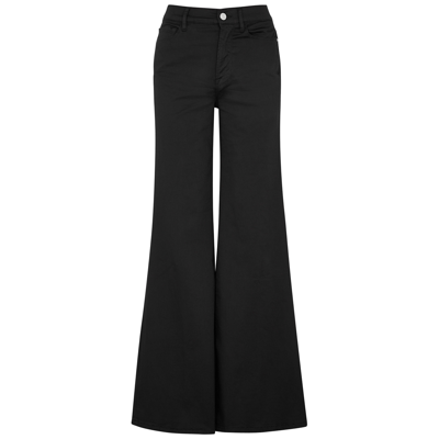 Shop Frame Le Palazzo Wide-leg Jeans In Black