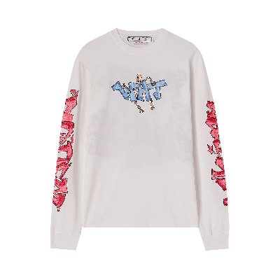 Pre-owned Off-white Graff Pupp Skate Long-sleeve Tee 'white/multicolor'
