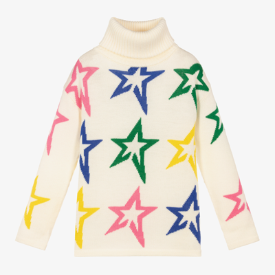 Shop Perfect Moment Girls Ivory Merino Wool Star Sweater