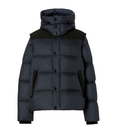 Shop Burberry Hooded Puffer Jacket In Black