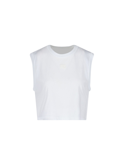 Alexander Wang T White Puff Logo Tank Top In Bianco | ModeSens