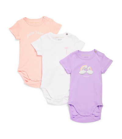 Shop Palm Angels Pack Of 3 Bodysuits (3-12 Months) In Multi