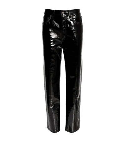 Shop Agolde Recycled Leather ‘90s Pinch Trousers In Black