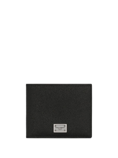 Shop Dolce & Gabbana Bi-fold Leather Wallet In Black