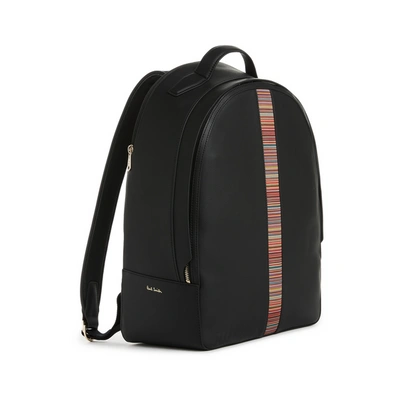 Shop Paul Smith Backpack With Multicoloured Stripes In Black