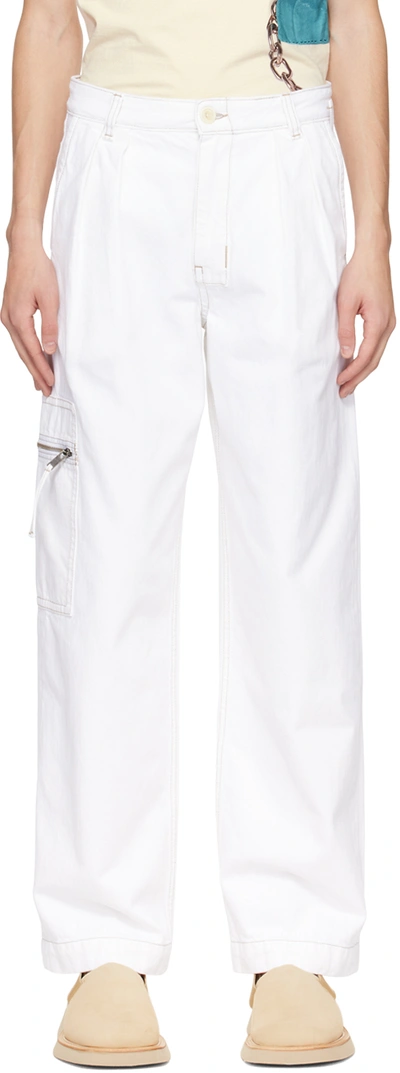 Jacquemus Le De Nimes Bicou Pants In White | ModeSens