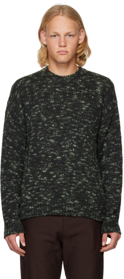 Shop Auralee Green Mix Sweater In Dark Green