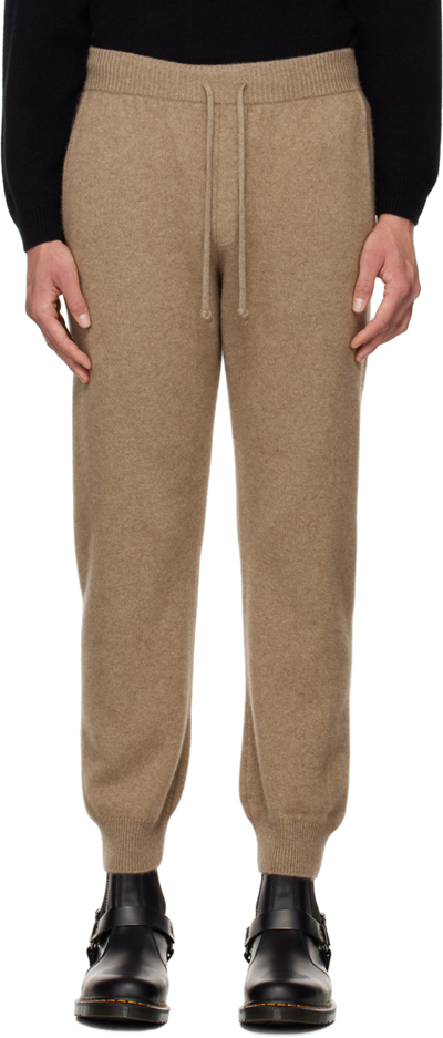 Shop Auralee Brown Drawstring Lounge Pants In Natural Brown