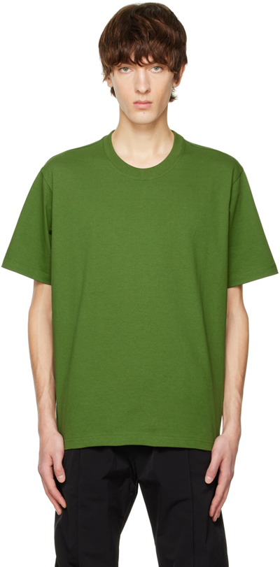 Shop Bottega Veneta Green Crewneck T-shirt In 3052 Jalapeno