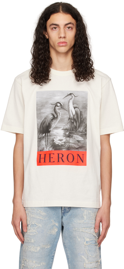 Shop Heron Preston Off-whit Heron T-shirt In White Black
