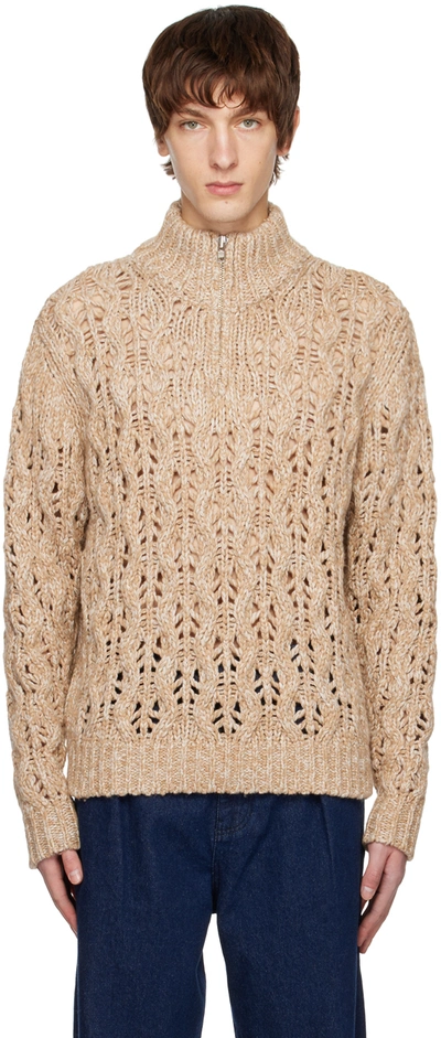 Shop Gimaguas Beige Dobby Sweater