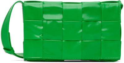 Shop Bottega Veneta Green Medium Cassette Bag In 3724-parakeet-silver