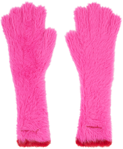 Shop Jacquemus Pink Le Papier 'les Gants Neve' Gloves In 430 Pink