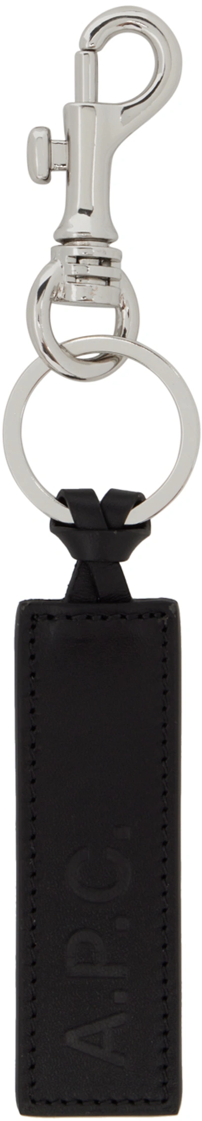 Shop Apc Black Logo Keychain In Lzz Black