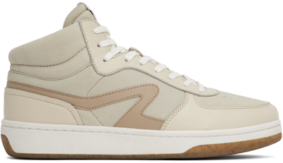 Shop Rag & Bone Off-white Retro Court Mid Sneakers In Frostnb