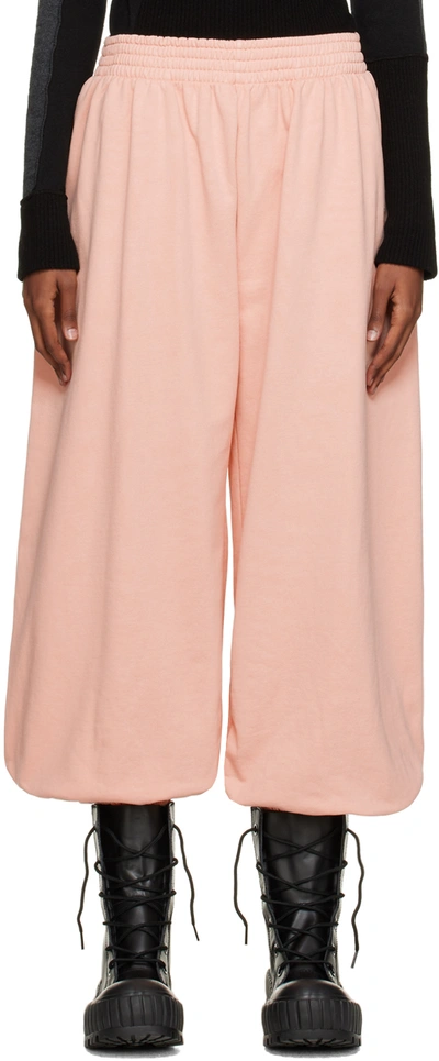 Mm6 Maison Margiela Pink Balloon Leg Lounge Pants In 201 Peach