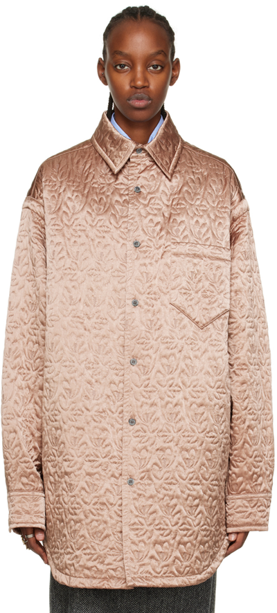 Shop Maison Margiela Taupe Quilted Jacket In 130 Powder