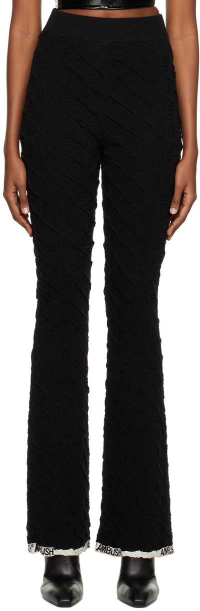 Ambush Black Monogram Lounge Pants In Black Black