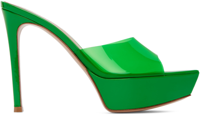 Shop Gianvito Rossi Green Betty Heeled Platform Sandals In Green+green