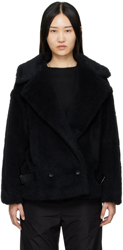 Shop Max Mara Black Caserta Faux-fur Jacket In 008 Black