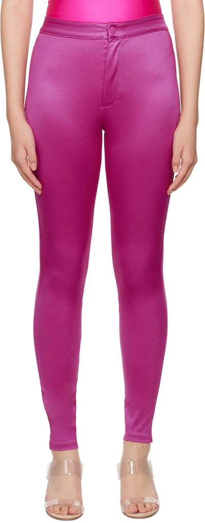 Shop Skims Pink Disco Trousers In Fuschia