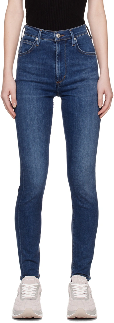 Shop Citizens Of Humanity Blue Chrissy High Jeans In Morella