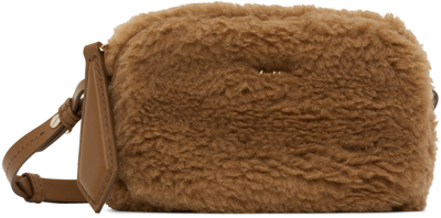 Shop Max Mara Brown Teddy Fabric Belt Bag In 001 Camel