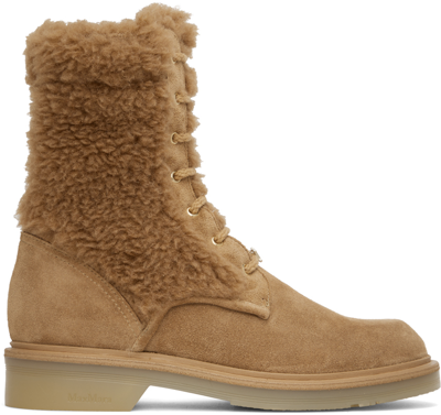 Shop Max Mara Tan Bakyc Boots In 001 Camel