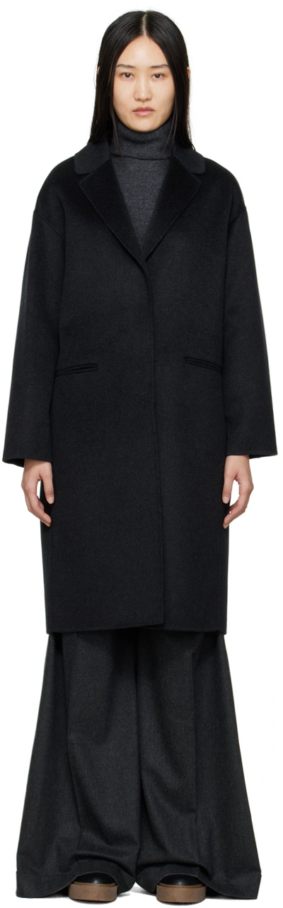 Shop 's Max Mara Gray Cecile Coat In 001 Dark Grey