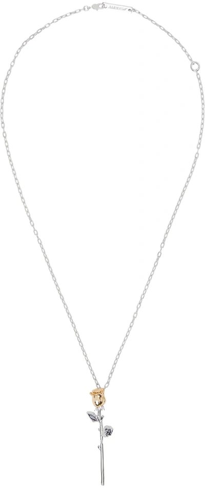 Shop Ambush Silver Rose Charm Necklace In Silver No Color