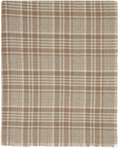 Shop Max Mara Taupe Check Scarf In 002 Camel