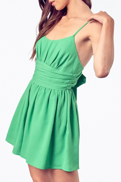 Shop Do + Be Open-back Shirred Twill Romper In Green