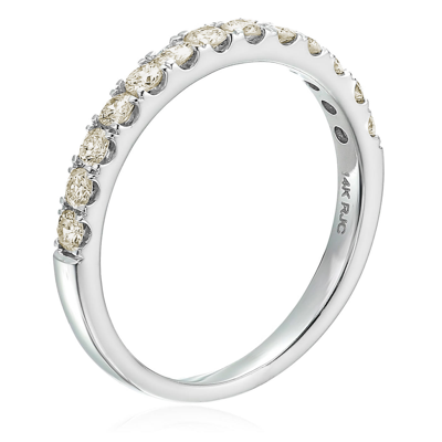 Vir Jewels 1/2 Cttw Champagne Diamond Wedding Band 14k White Gold 13 Stones Round In White