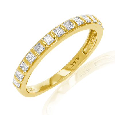 Vir Jewels 1/2 Cttw Princess Cut Diamond Wedding Band 14k Yellow Gold 13 Stones Channel Set In Yellow