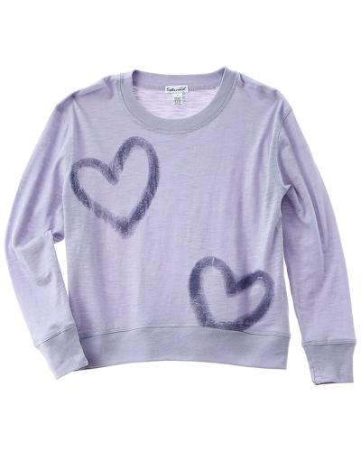 Shop Splendid Heart Sweatshirt In Purple