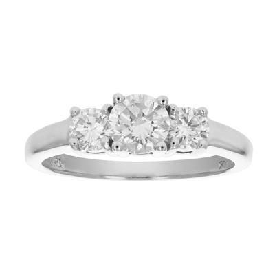 Vir Jewels 1 Cttw 3 Stone Diamond Engagement Ring 14k White Gold Round Bridal Wedding In Silver