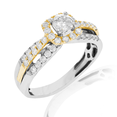 Vir Jewels 1 Cttw Diamond Engagement Ring 14k Two Tone White And Yellow Gold Bridal