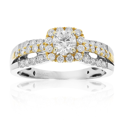 Vir Jewels 1 Cttw Diamond Engagement Ring 14k Two Tone White And Yellow Gold Bridal